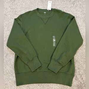 Uniqlo Men's Forest Green Long Sleeve Crewneck Sweatshirt